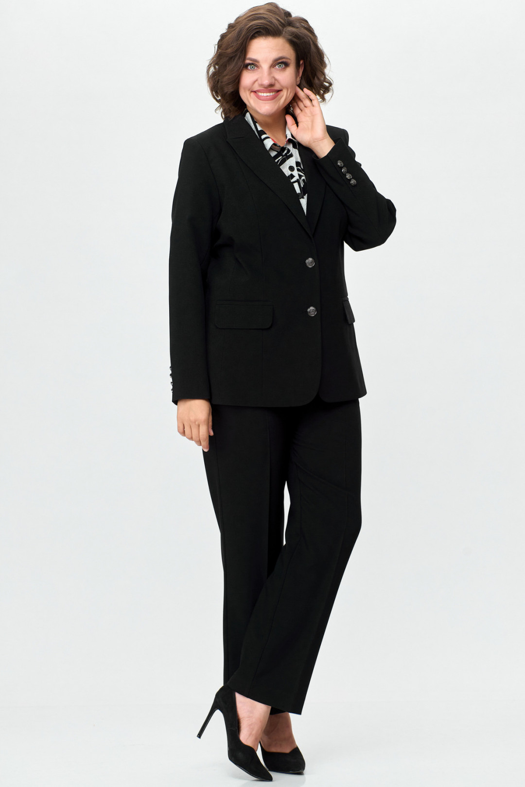 Жакет БелЭльСтиль 205 черный однотон - фото 2